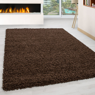 OTTAWA - Tapis rond shaggy uni Marron