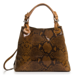 Emanuela Borsa tote Donna.Pelle autentica Camoscio Python Dollaro