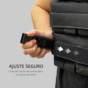 Chaleco Lastrado 15kg Chaleco de Lastre Ajustable con 15 Paquetes de Peso Banda Reflectante Chaleco Peso para Entrenamiento Fuerza Jogging Crossfit Negro