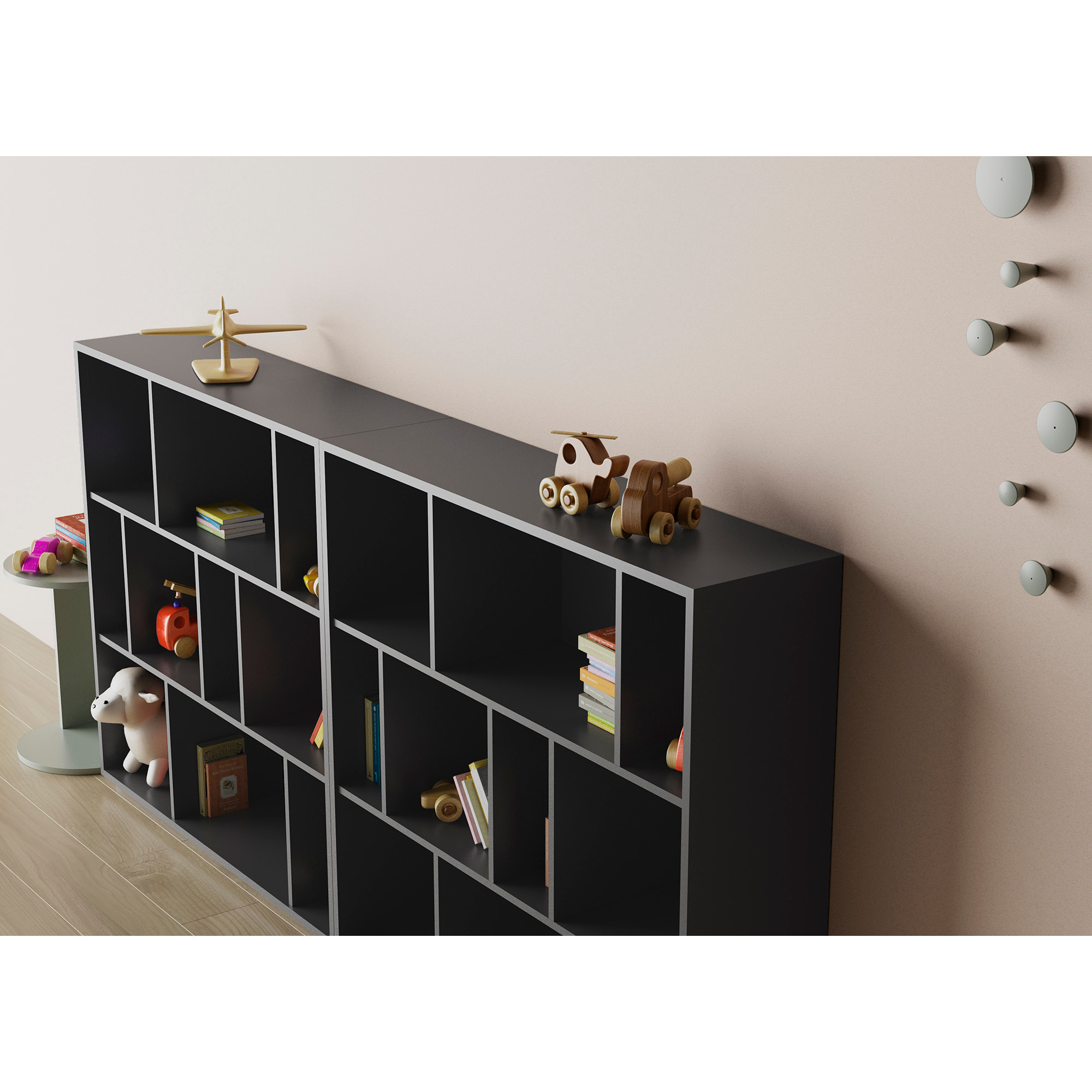 Estantería librería Nack melamina grafito 117x119x32 cm