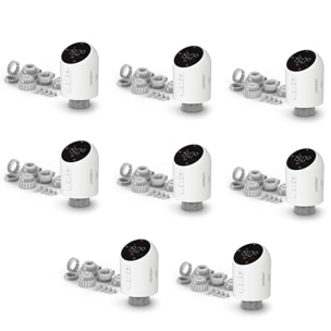 Lot de 8 vannes thermostatiques connectées HomeFlow TRV de chez Avidsen