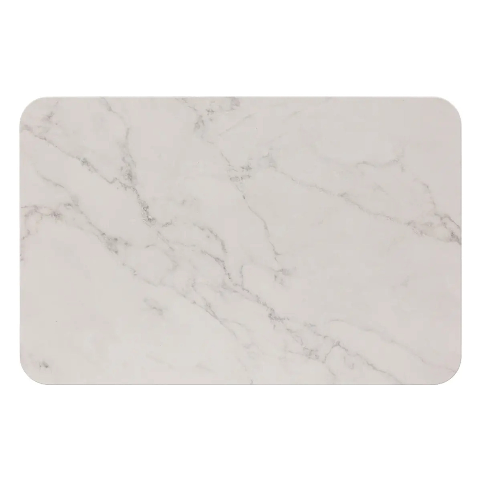 Tapis diatomite 39x60cm "Lea" blanc effet marbre