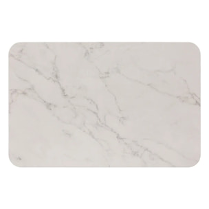 Tapis diatomite 39x60cm "Lea" blanc effet marbre