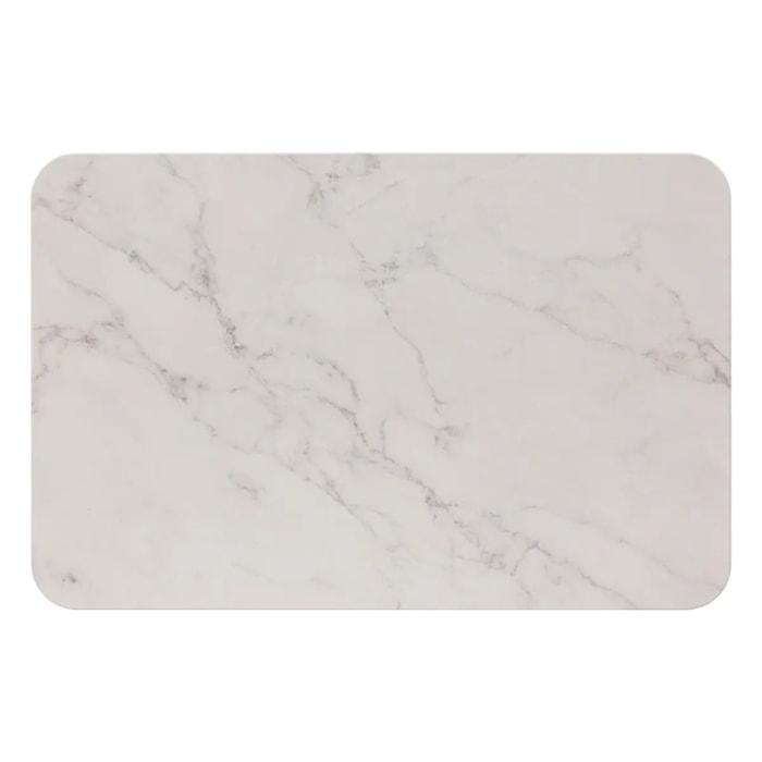 Tapis diatomite 39x60cm "Lea" blanc effet marbre