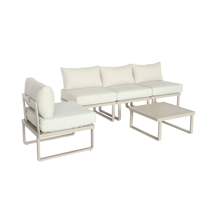 Salon de jardin modulable aluminium 4 places CLEA