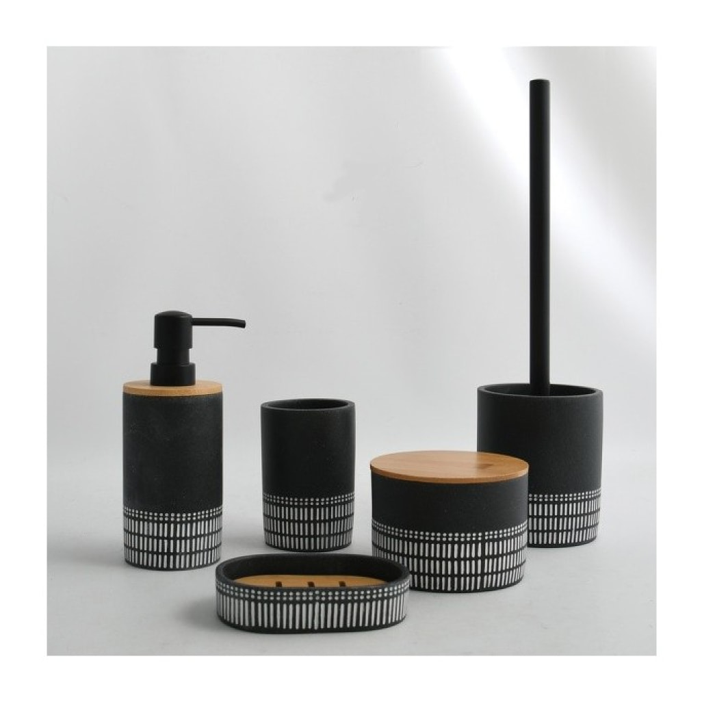 Distributeur de savon Polyrésine & Bambou YUMA Gris foncé Spirella