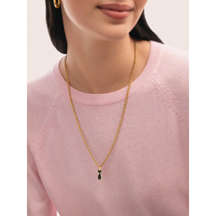 Charm Salem Gato Enamel Black Placcato Oro