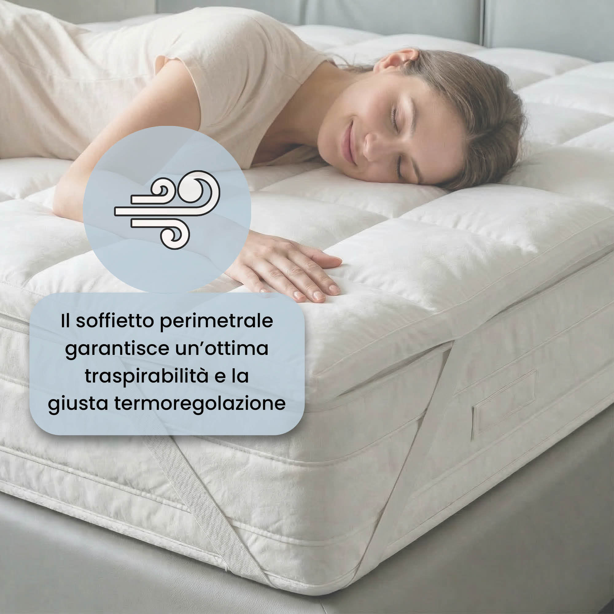 TOPPER ONE TRAPUNTATO CON ELASTICI