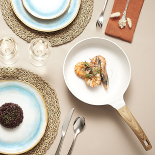 Mythic - Sartén de 20 cm con revestimiento cerámico blanco