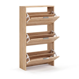 Zapatero de 3 puertas abatibles en roble canadian 60x113 cm Remi Roble Canadian