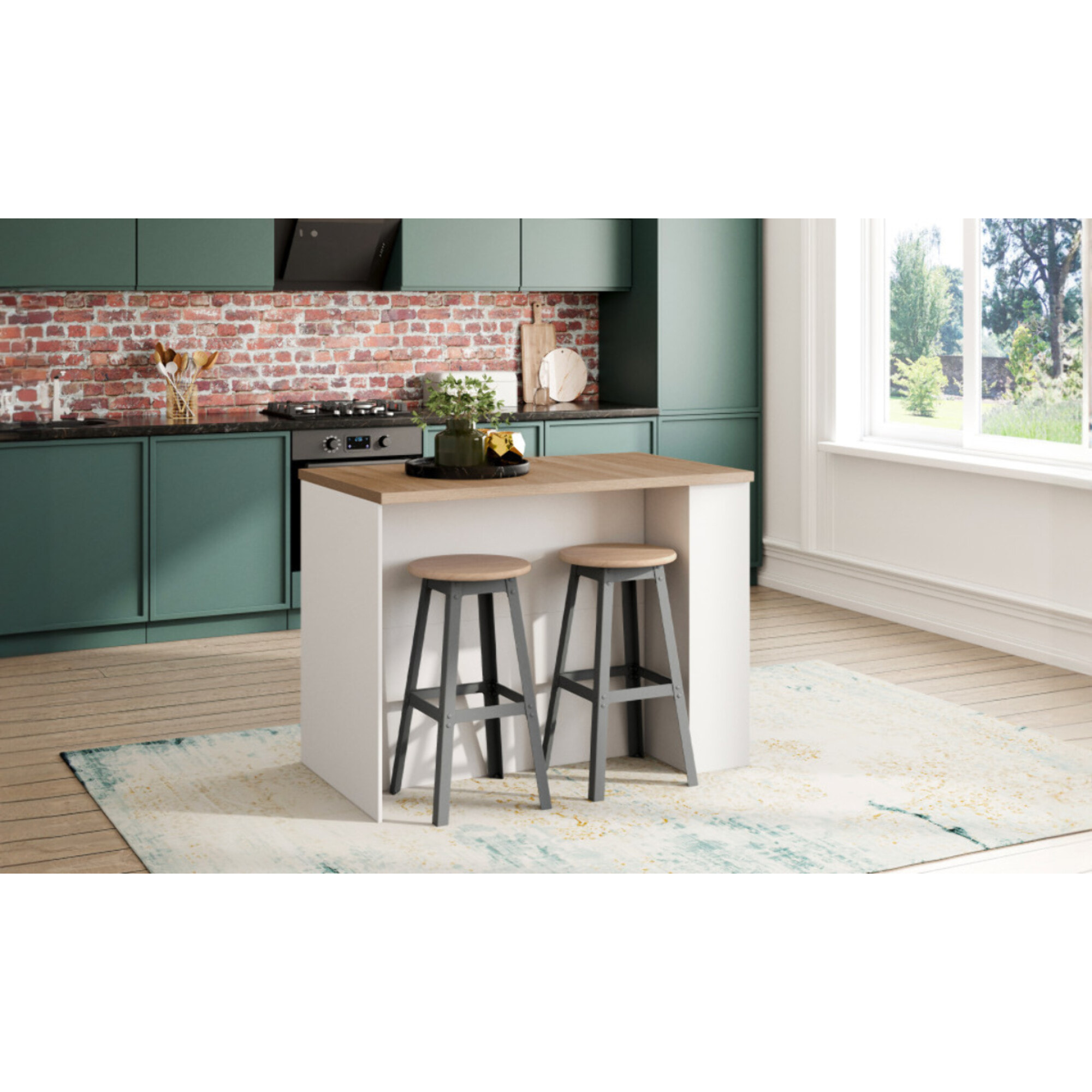 Ilot de cuisine Dario avec rangements