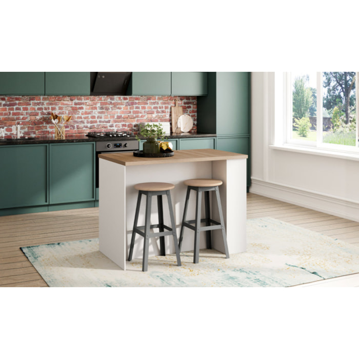 Ilot de cuisine Dario avec rangements