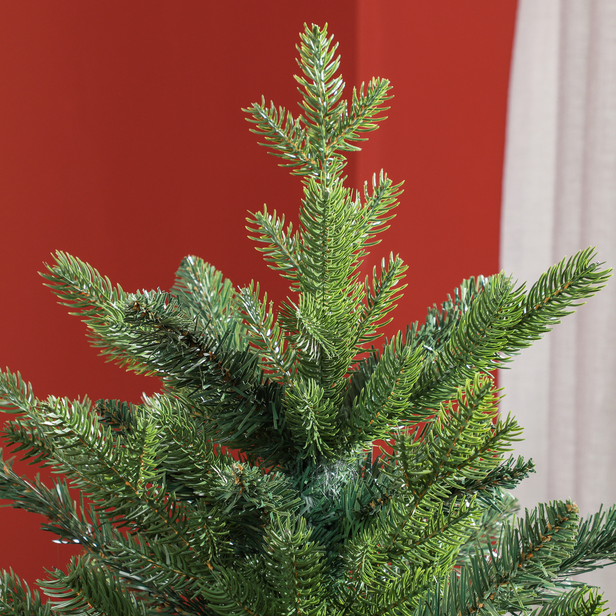 HOMCOM Albero di Natale 150 cm in Plastica Verde con Base in Metallo e 1309 Rami Ignifughi