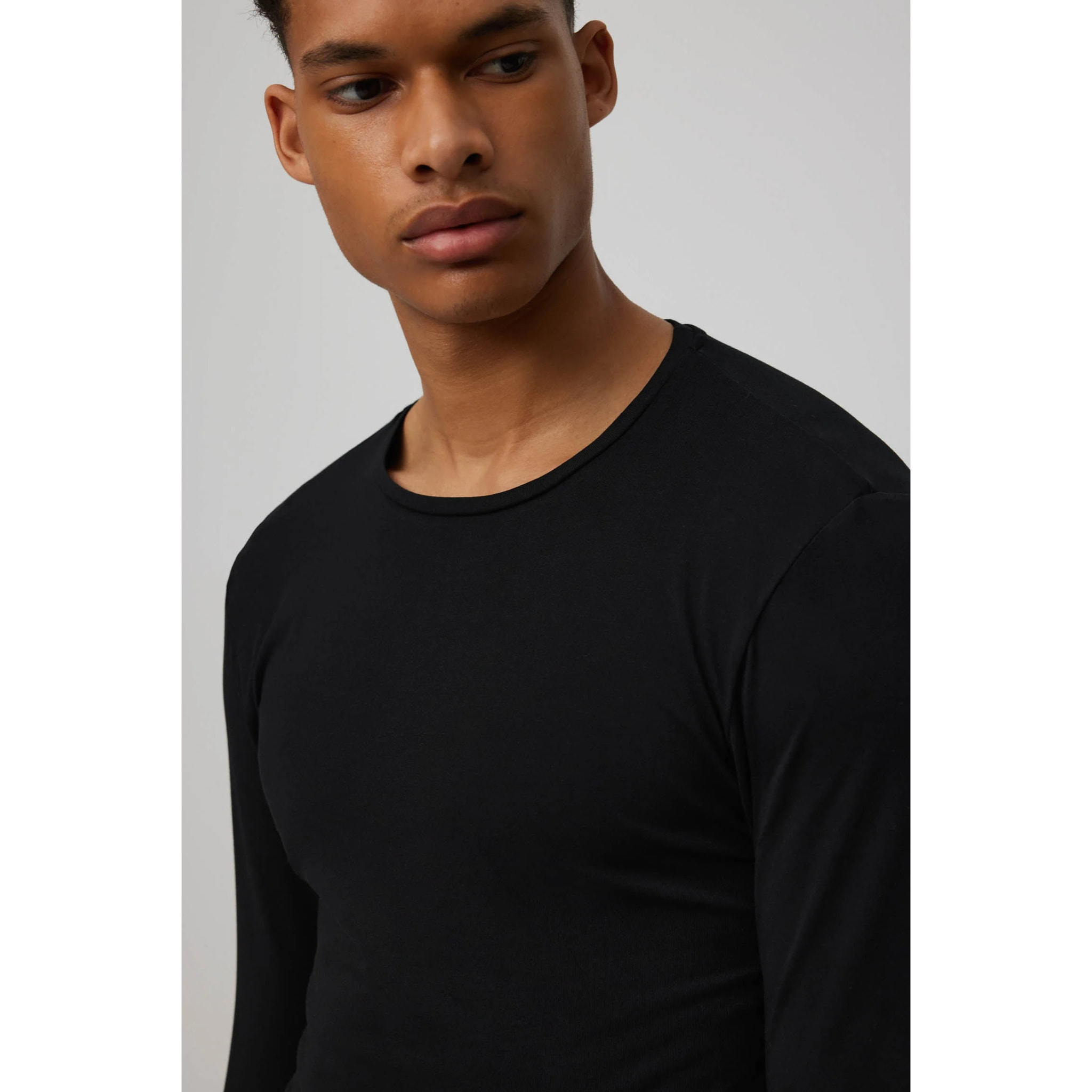 Maglietta a maniche lunghe in cotone nero