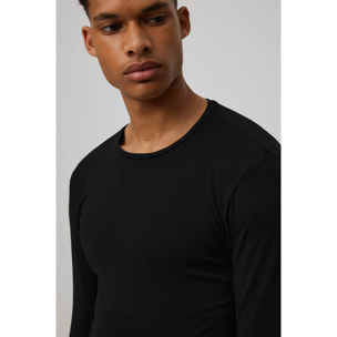Maglietta a maniche lunghe in cotone nero