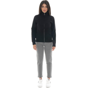 Sudadera de invierno, cuello alto y cremallera, inserciones trenzadas Leone 1947