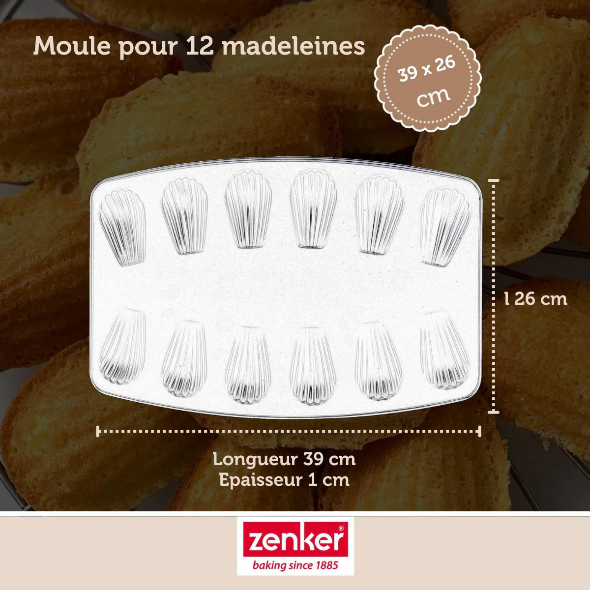 Moule 12 madeleines 26 x 39 cm Zenker Spécial Countries