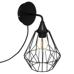Applique murale "Flave" métal noir D19cm