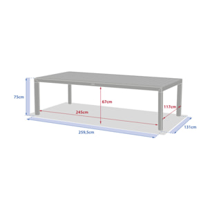 Table de jardin "Évasion" effet bois honey & graphite 12 places lates en aluminium