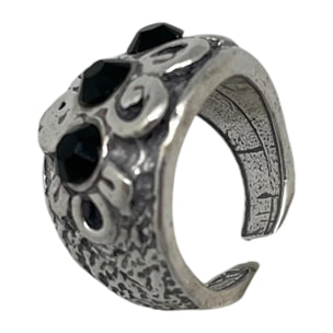 Anillo A3 cristal Sw negro y plata 10µ