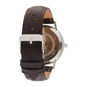 Orologio U.S. Polo Assn. in pelle marrone