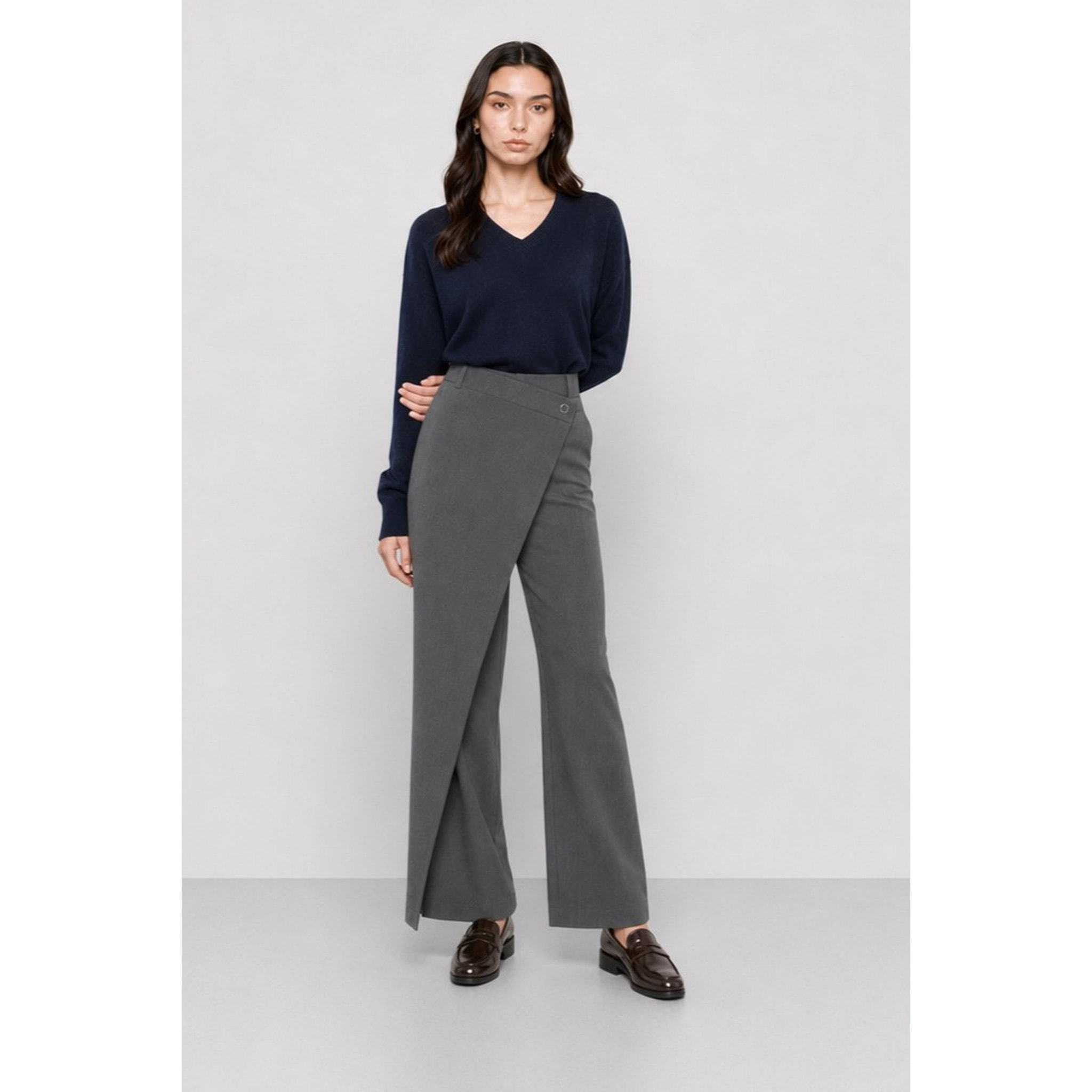 Kocca - Pantalone a portafoglio a vita alta con gamba ampia Donna