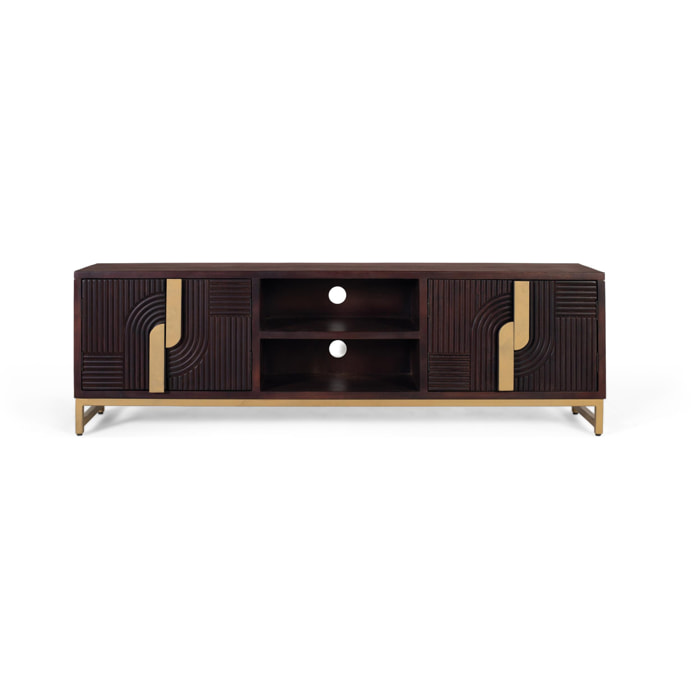 Mueble TV de Madera de Mango 180 Cm Estilo Rústico Moderno
