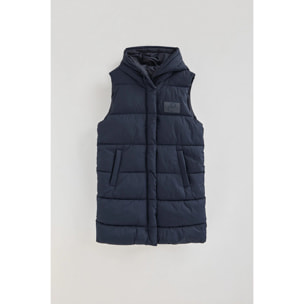 Gilet lungo reversibile blu marino con logo Polo Club