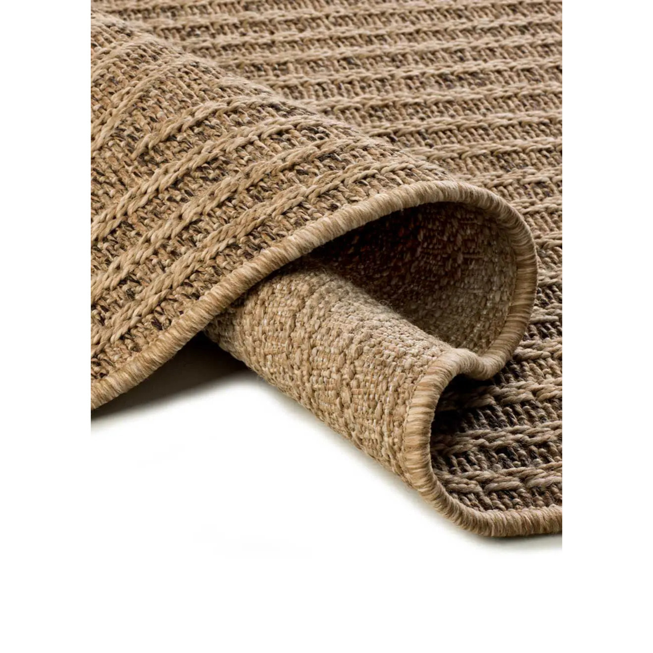 ACRA Alfombra de exterior geométrica efecto yute color natural, varias medidas disponibles.