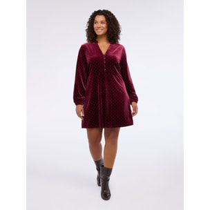 Fiorella Rubino - Vestito FREE in velluto con punti luce - Bordeaux