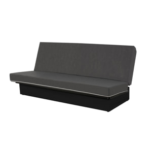 Canapé convertible Marseille, Matelas Simmons, 120 x 190 cm, coton noir