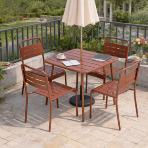 EVORA Table carrée 4 places 70x70cm terracotta