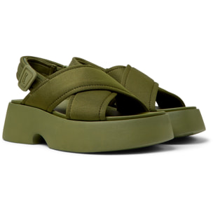Sandalias - CAMPER Tasha - Verde - Textil técnico (poliéster reciclado)