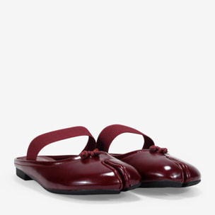 Bailarinas tabi destalonadas burdeos con lacito