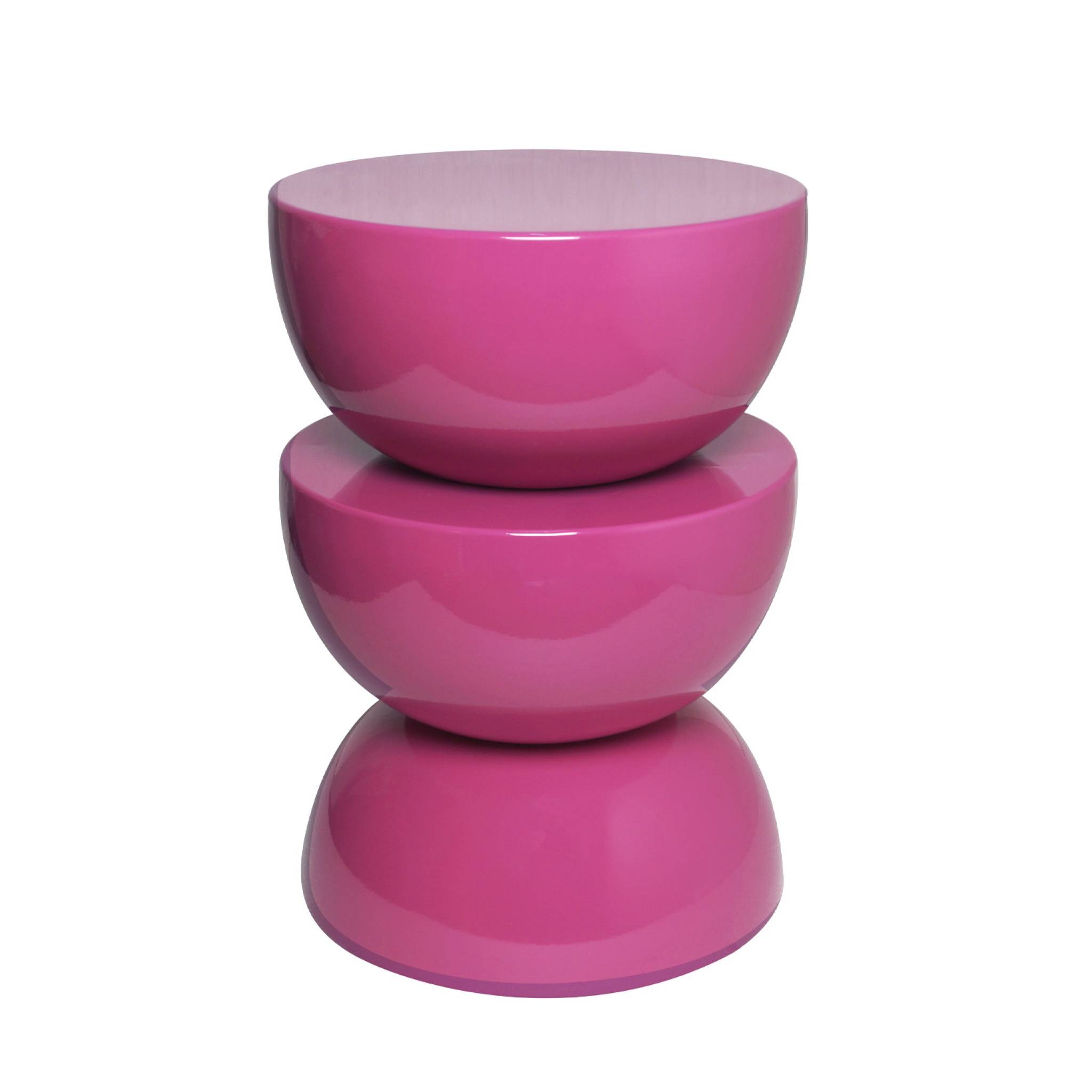 Table d'appoint, bout de canapé, table de chevet métal effet glossy Ø32 x H46,5cm COUMBA