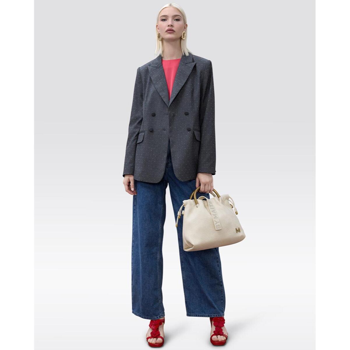 Blazer doppiopetto con strass