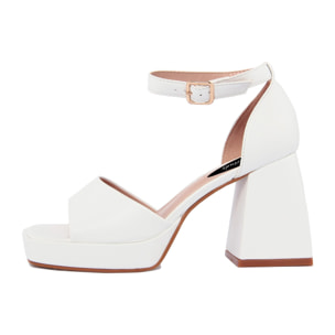 Sandali con tacco Donna colore Bianco