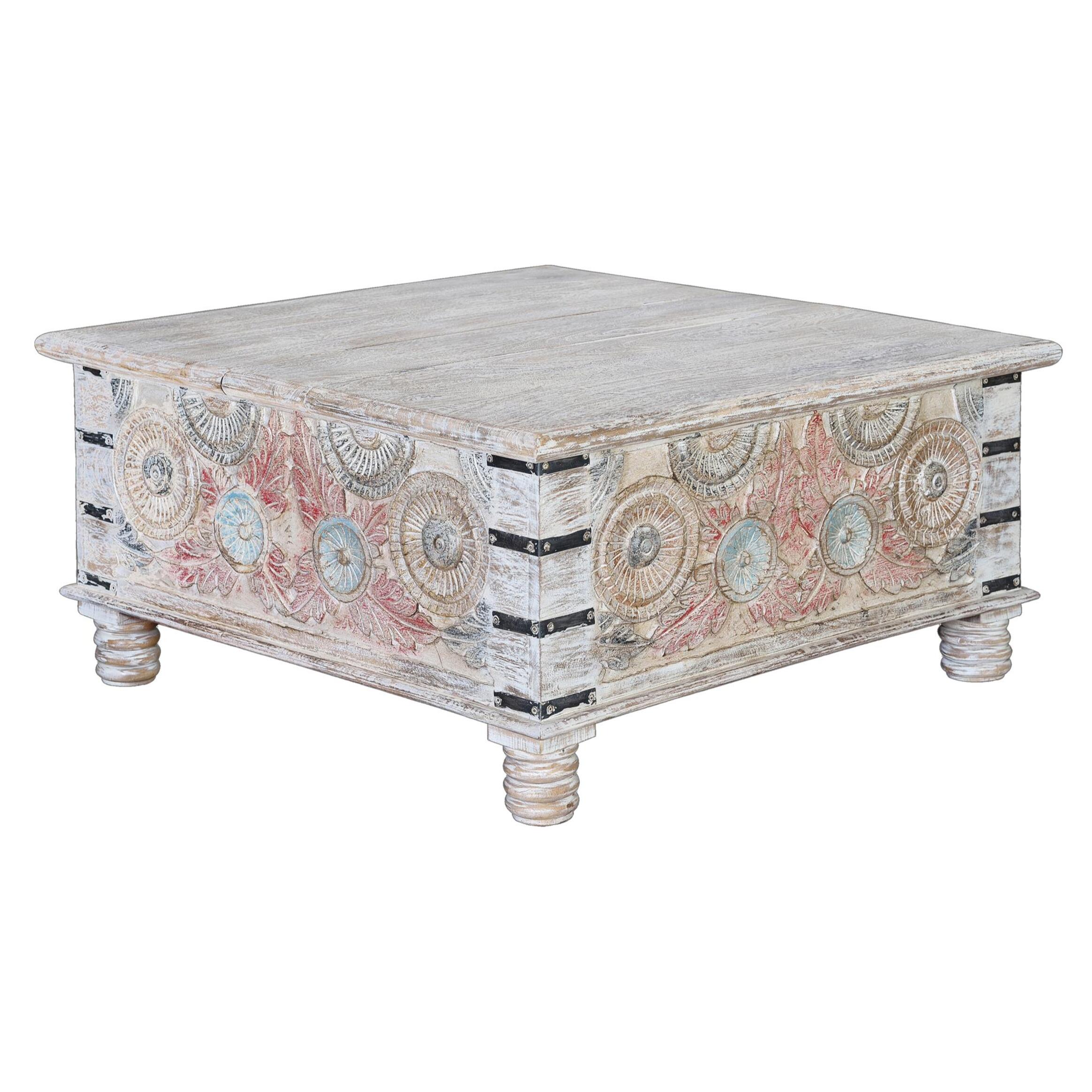 Mesa de centro - madera de mango - 90x90x45cm
