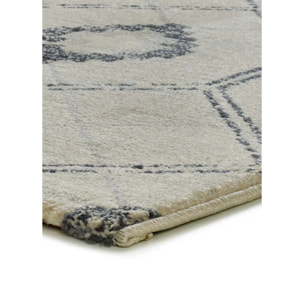 SIROCO Alfombra geométrica de pelo corto azul, varias medidas disponibles.