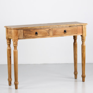 Consolle in legno di mango con finitura naturale 110x35x72 cm