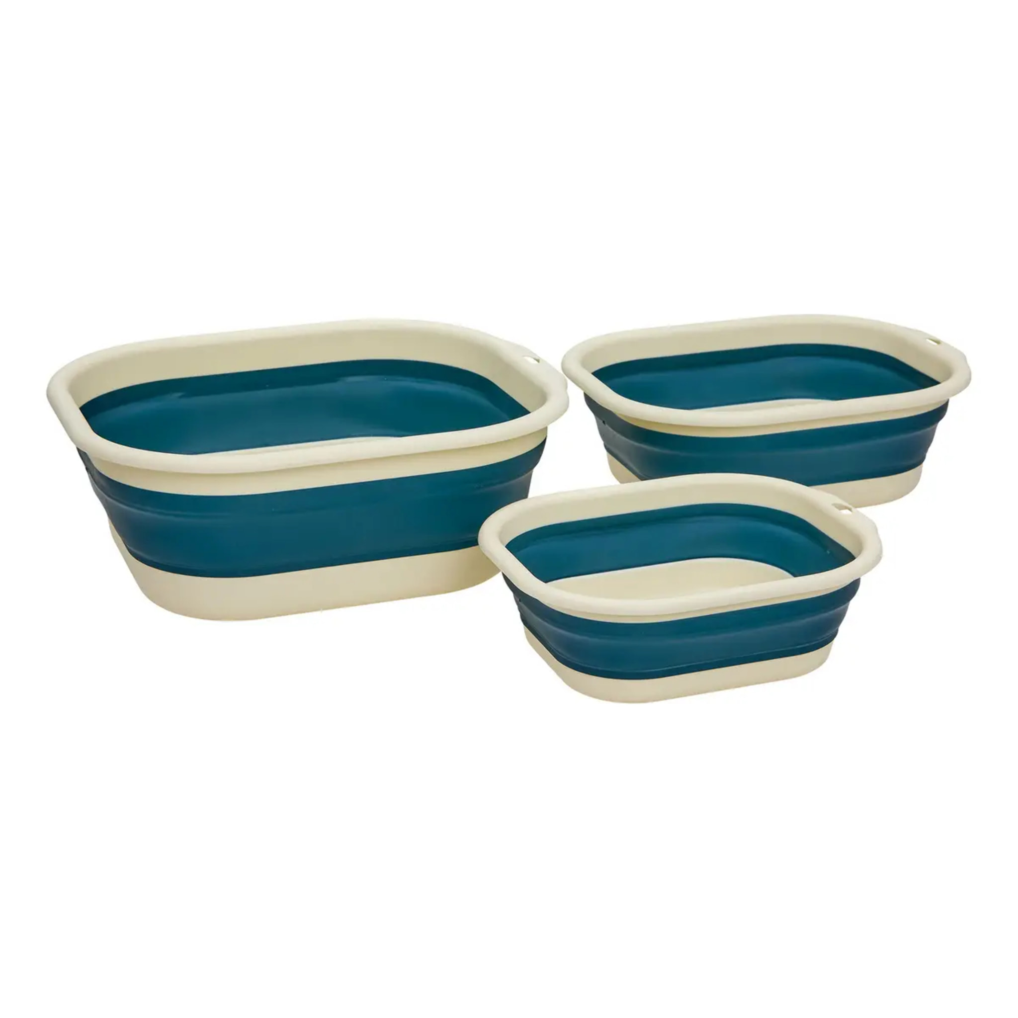 Lot de 3 seaux rétractables 3/5/10L bleu