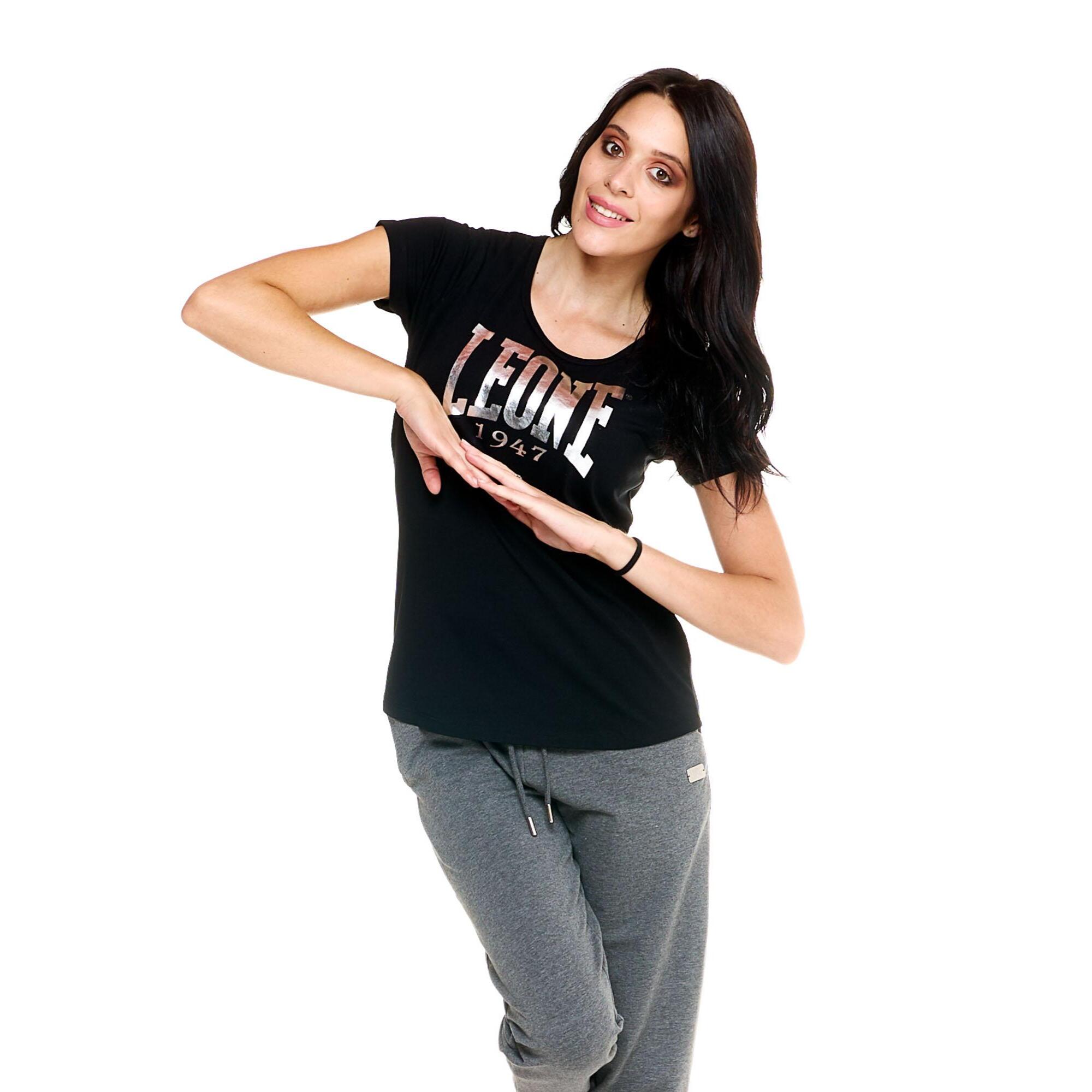 Camiseta de mujer con logo metalizado Leone Basic