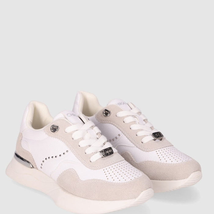 Deportivos de Serraje - Blanco - Tacón: 3 cm