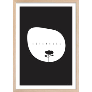 Affiche minimal seignosse Affiche + cadre en bois - Chêne
