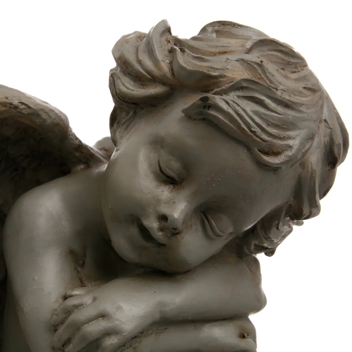 Ange assis H.15,5cm résine