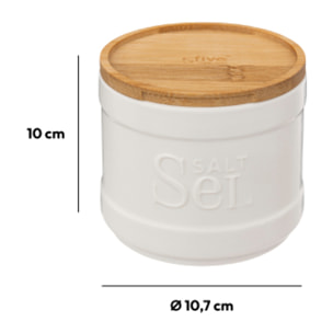 Boîte à sel "Naturéo" en céramique blanc