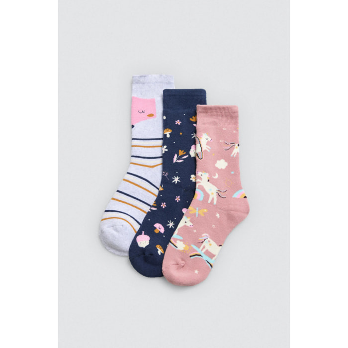 Confezione da 3 calzini termici per bambini con stampe diverse
