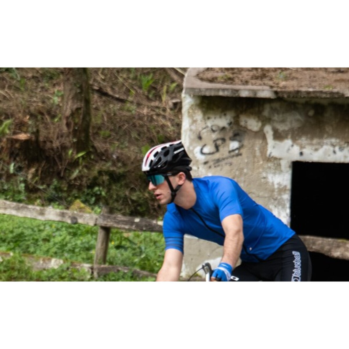 MAILLOT DE CICLISMO MANGA CORTA PARA HOMBRE BLUEBALL EN AZUL CON LOGO NEGRO