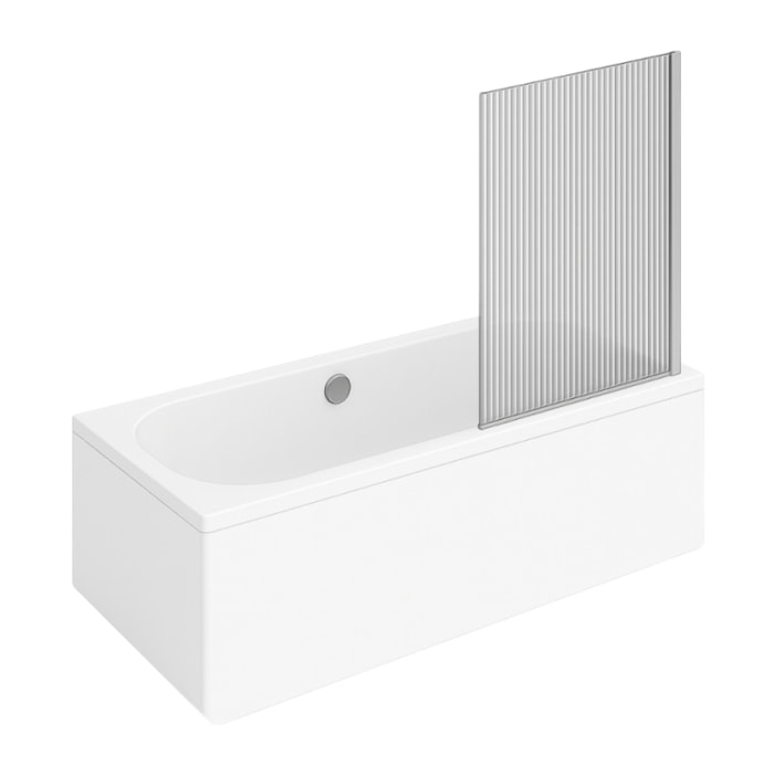 Baignoire droite Oberon quaryl 190 x 90 cm  + Pare bain droite AURYS Raywall chromé