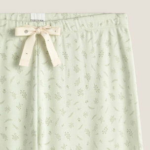 Pantalón de punto de algodón sostenible Mati color verde claro 100% Algodón